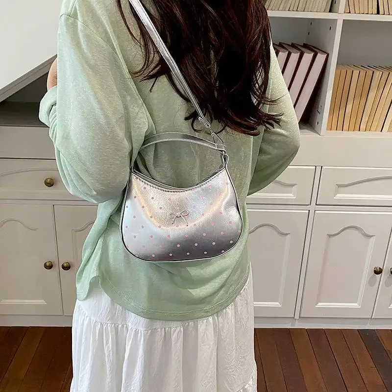 mini sac à rouge à lèvres nœud papillon, nouvelle collection printemps, style coréen, sac à main à pois et perles, sac bandoulière de luxe en cuir pu pour loisirs et voyage