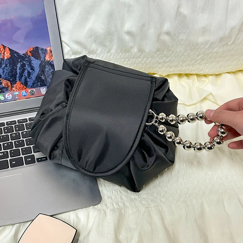 sac à cosmétiques à cordon de serrage pour femmes, sac de rangement de voyage, sac de maquillage, organisateur, pochette de maquillage portable étanche, trousse de toilette et de beauté