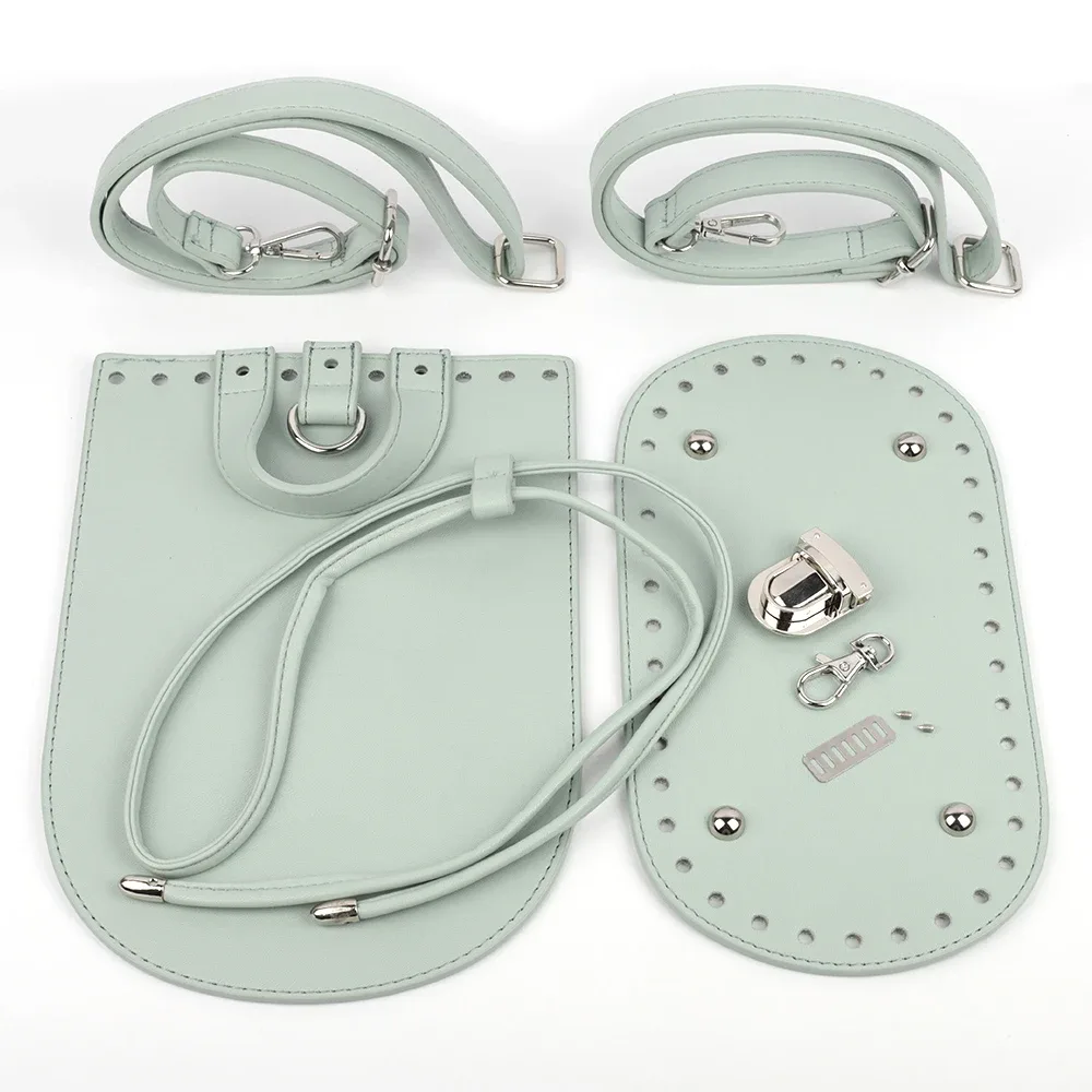 1 ensemble de sacs à main faits à la main en cuir pu avec fond de sac, accessoires de quincaillerie et bandoulière pour sac à main, pour sac à dos diy pour femme