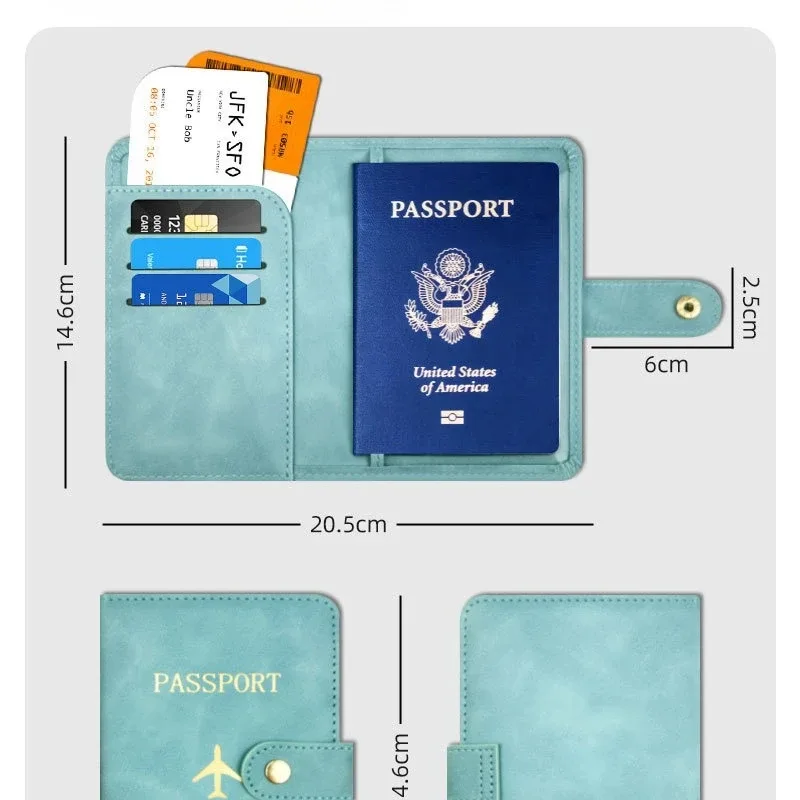 couverture de passeport à loquet d'avion unisexe, couverture de passeport de voyage, porte-carte d'identité, porte-carte de crédit, porte-passeport, accessoires de voyage