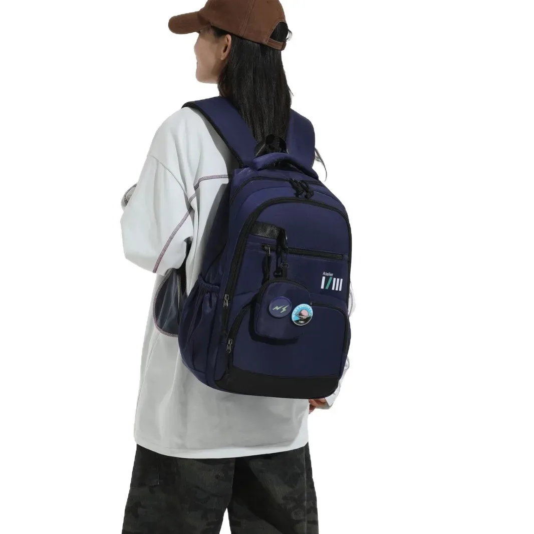 sac à dos multi-poches pour hommes, voyage décontracté, grande capacité, double sac à bandoulière, sensation haut de gamme, sacs d'affaires junior