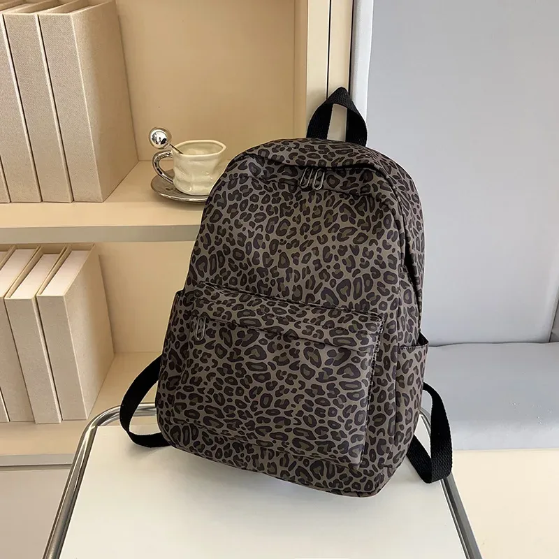 sac à dos à imprimé léopard, sac à dos de voyage décontracté, sac à dos d'étudiant, sac d'école grande capacité