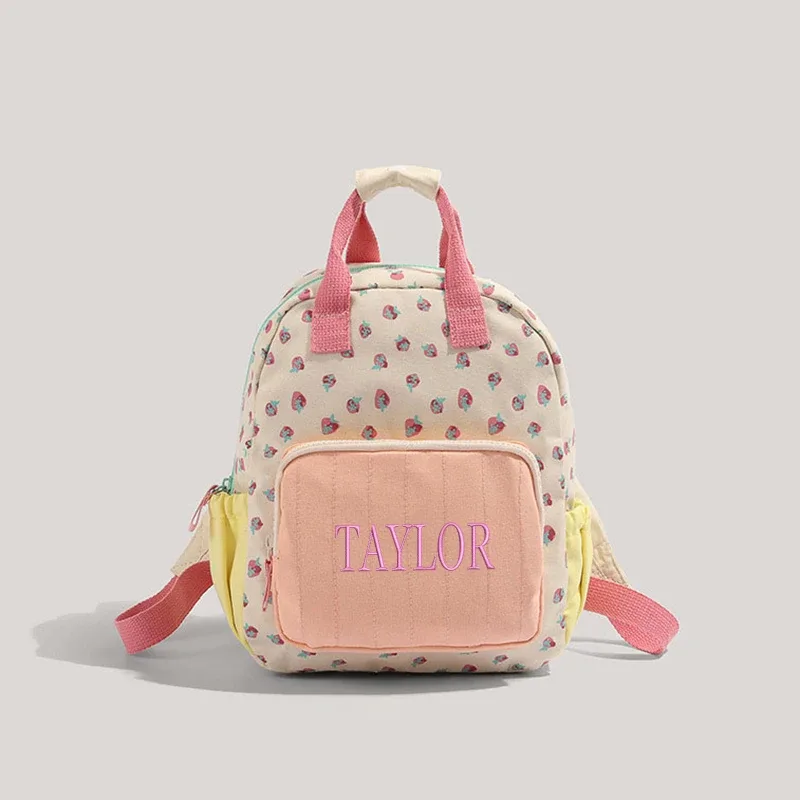 broderie personnalisée/style standard 2 options, blocs de couleurs dopamine, sac à dos élégant, sac à dos décontracté, super mignon !! !