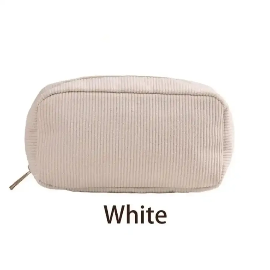 pochette de maquillage personnalisée en velours côtelé, avec nom personnalisé, grande capacité, trousse de toilette de voyage, cadeau pour demoiselle d'honneur, organiseur de rangement
