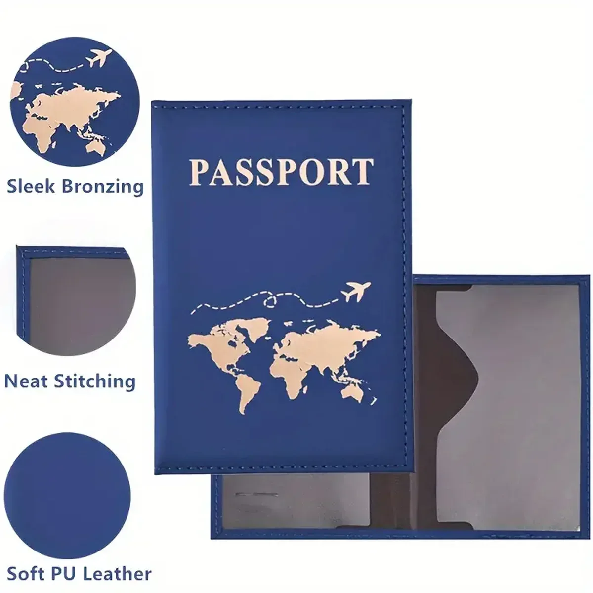 housse de protection pour passeport à la mode, motif mondial, porte-passeport de voyage, portefeuille cadeau, étui pour cartes en cuir pu, sac de rangement unisexe