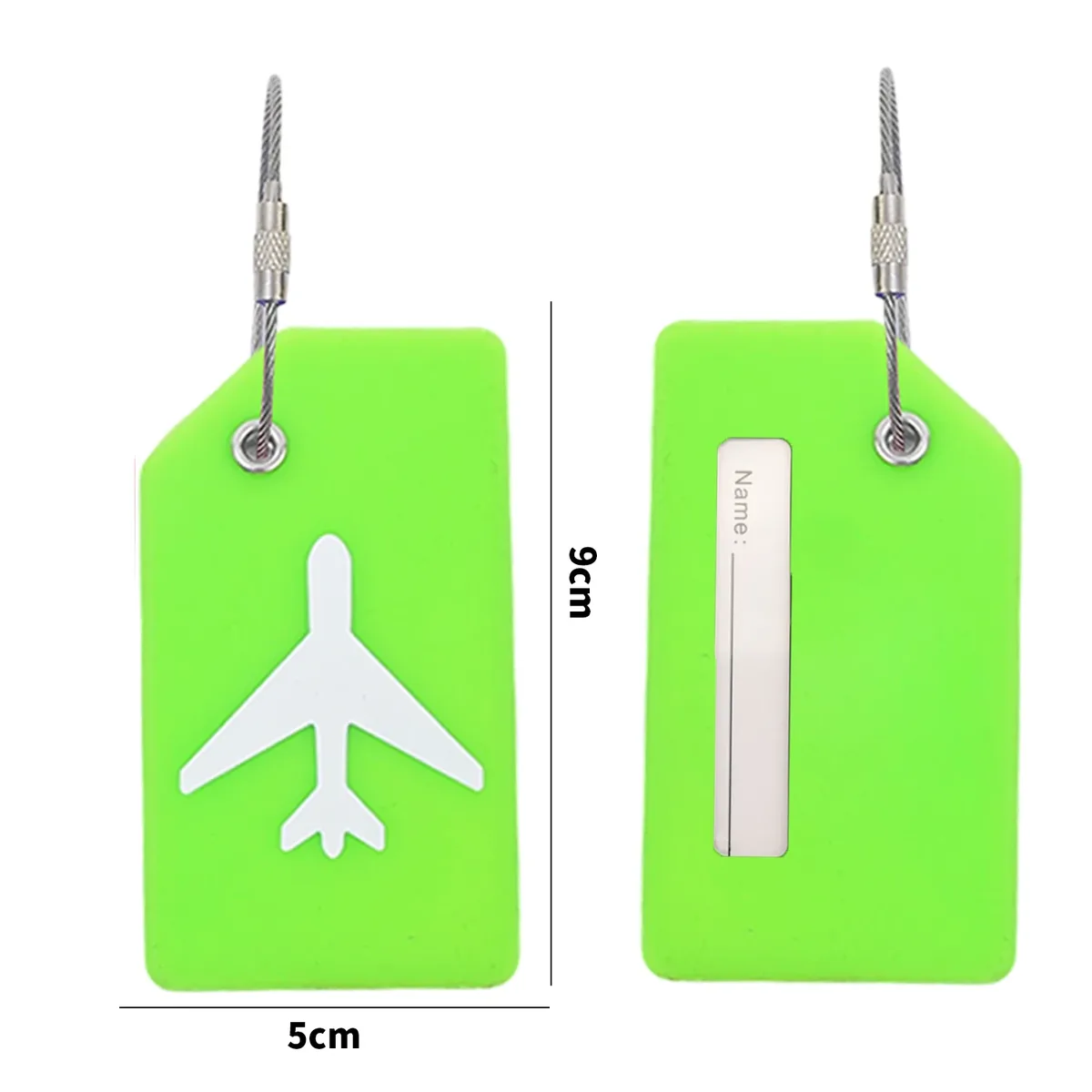étiquettes de bagages en silicone pour valises, accessoires de voyage, porte-carte d'identité, boucle en acier inoxydable, identifiant de bagages, 1/5 pièces