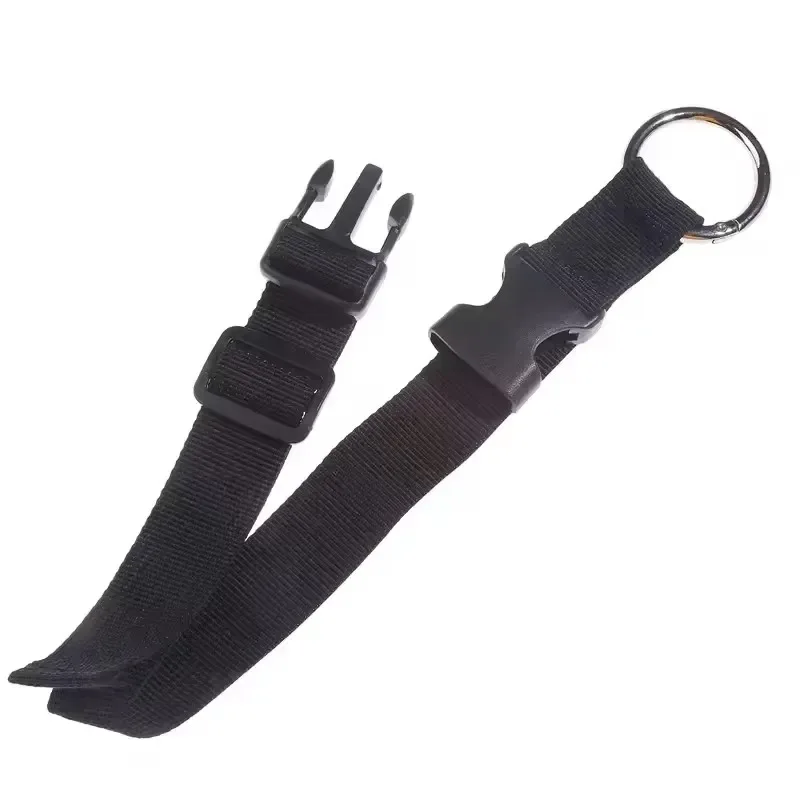 ceinture sécurité nylon boucle anneau métal antivol voyage sac dos veste pince robe randonnée chaîne sangle bleu noir