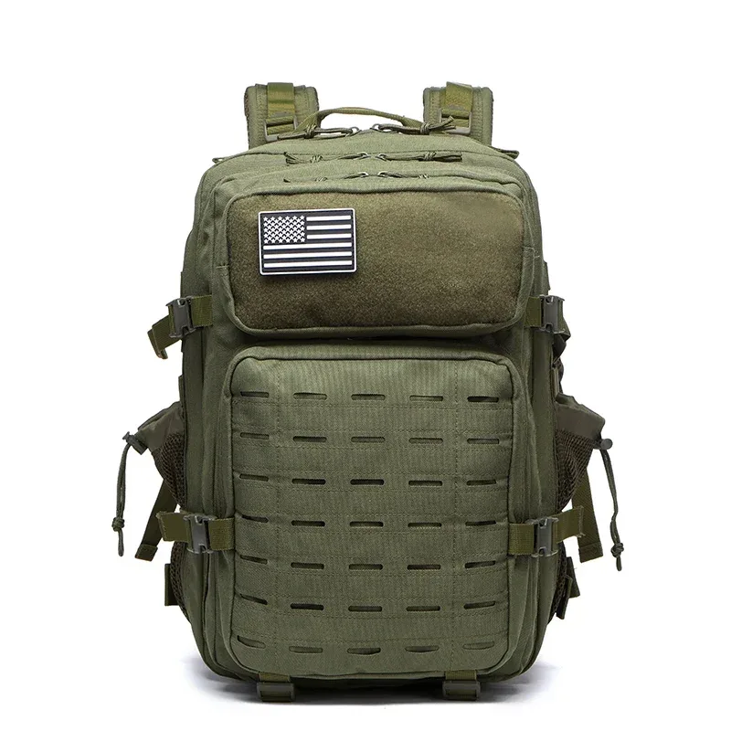 sac dos oxford université noir camouflage bandes latérales poches fermeture éclair usage voyage extérieur chasse randonnée camping salle sport