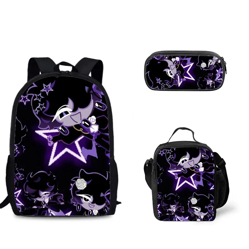 jeu de biscuits sac à dos étudiant ensemble de trois pièces ombre lait cookie périphérique sac à dos pour enfants sac de repas ensemble de trousse à crayons