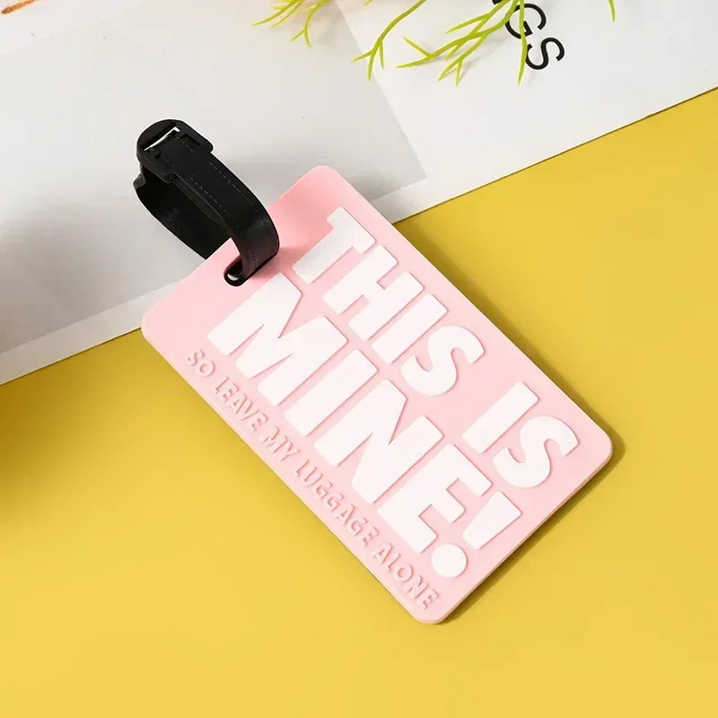 étiquette de bagage en silicone pour hommes et femmes, lettre imprimée, valise de voyage, étiquettes d'identification de nom, étiquettes de sac d'avion attro pour bagages, 1pc