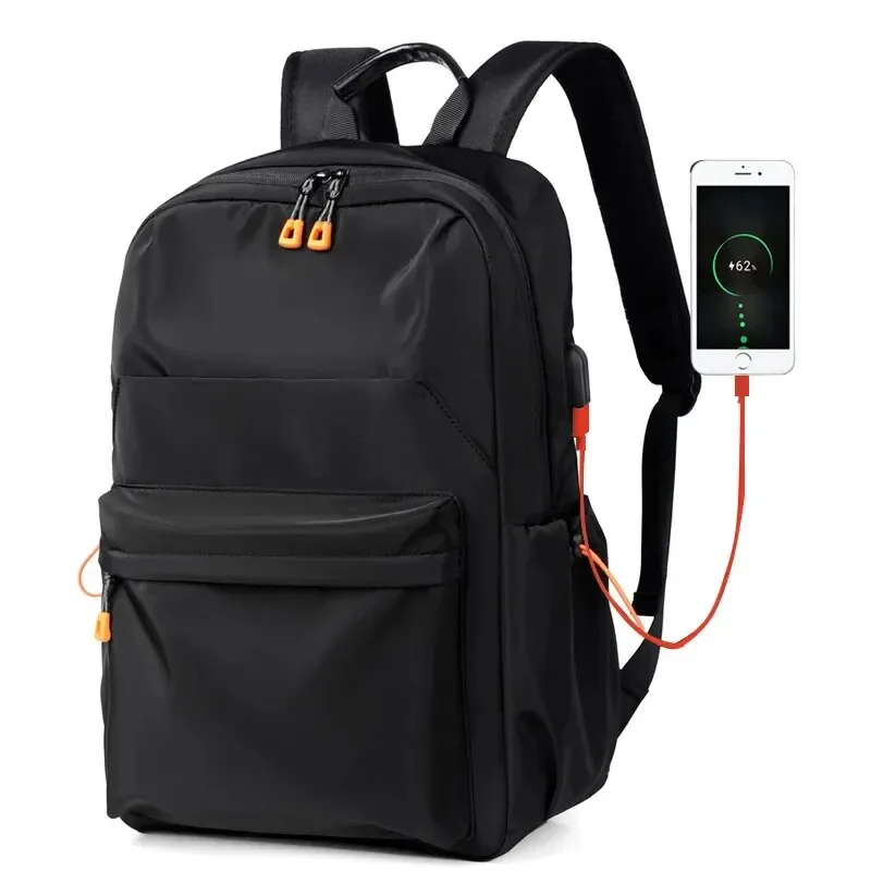 un 14 pouce hommes casual sac à dos multifonctionnel usb de charge ordinateur sac à dos étanche oxford tissu étudiant cartable