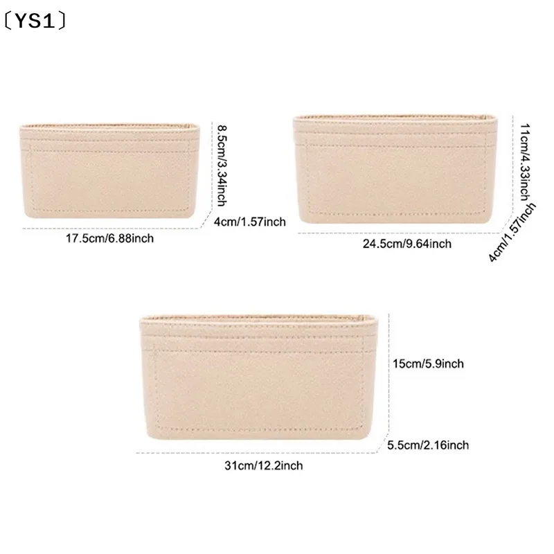 〔ys1〕1pc organisateur de sac en feutre, organiseurs de maquillage, doublure parfaite pour les sacs à main de marque pour femmes et les trousses de maquillage