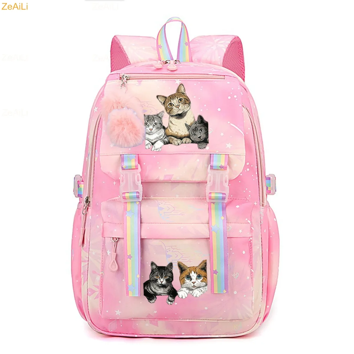 sac à dos scolaire pour enfants, adolescents, filles et garçons, motif chat mignon, fleur, papillon, sac à dos pour femmes, sac à livres