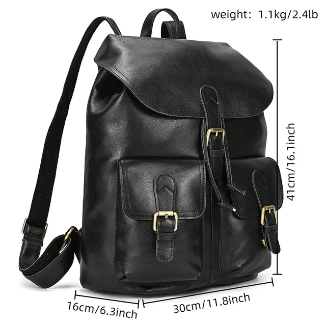 luufan – sac à dos vintage en cuir véritable pour hommes, sac de jour seau en cuir de cheval fou, sac de voyage masculin de grande capacité, sacs d'école
