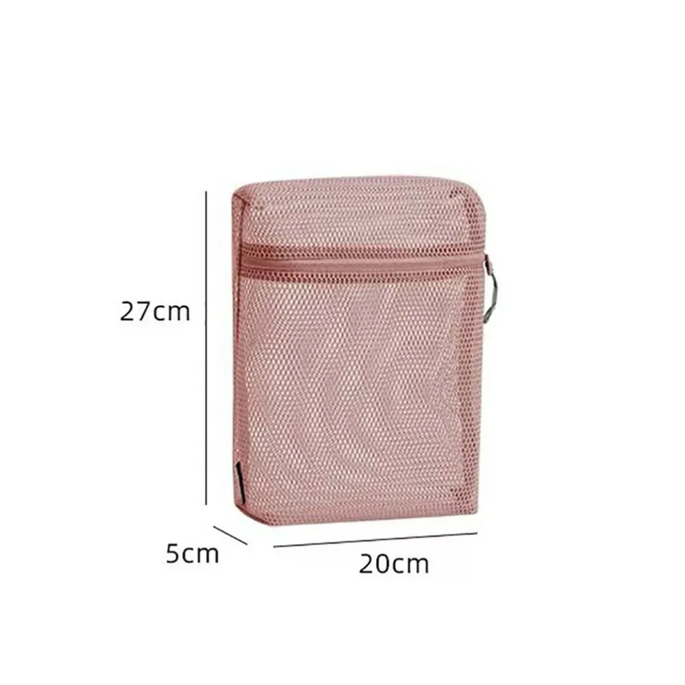 pochette de rangement en nylon décontractée avec fermeture éclair, sac à cosmétiques en maille, pochette de voyage polyvalente à main
