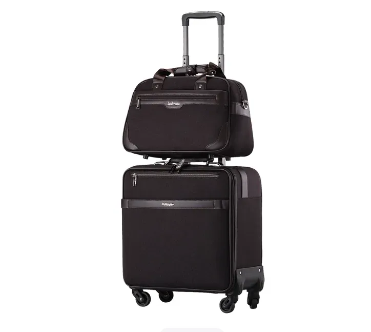 valise à roulettes pour homme, 18 pouces, sac de voyage, ensemble de valises en cuir pu pour homme