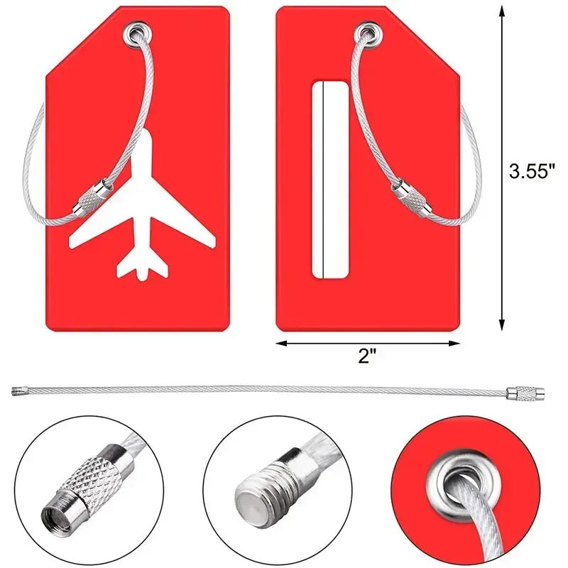 étiquette bagage pvc orange avion blanc voyage accessoires identification valise nom adresse traçabilité sécurité