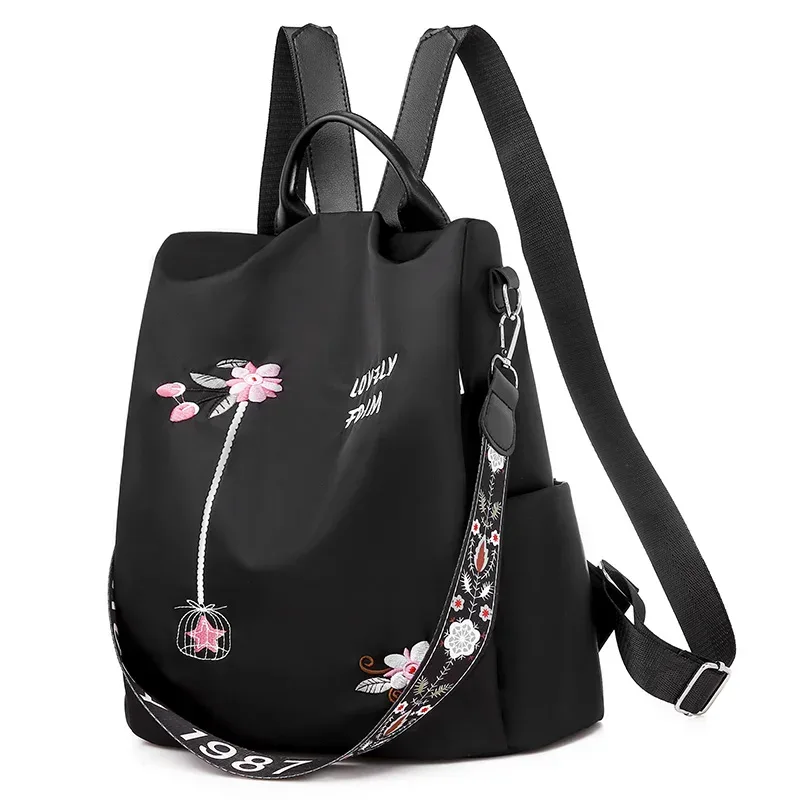 sac à dos oxford étanche pour femmes, sac à dos antivol à la mode, sac d'école imprimé de haute qualité, grande capacité, 2024