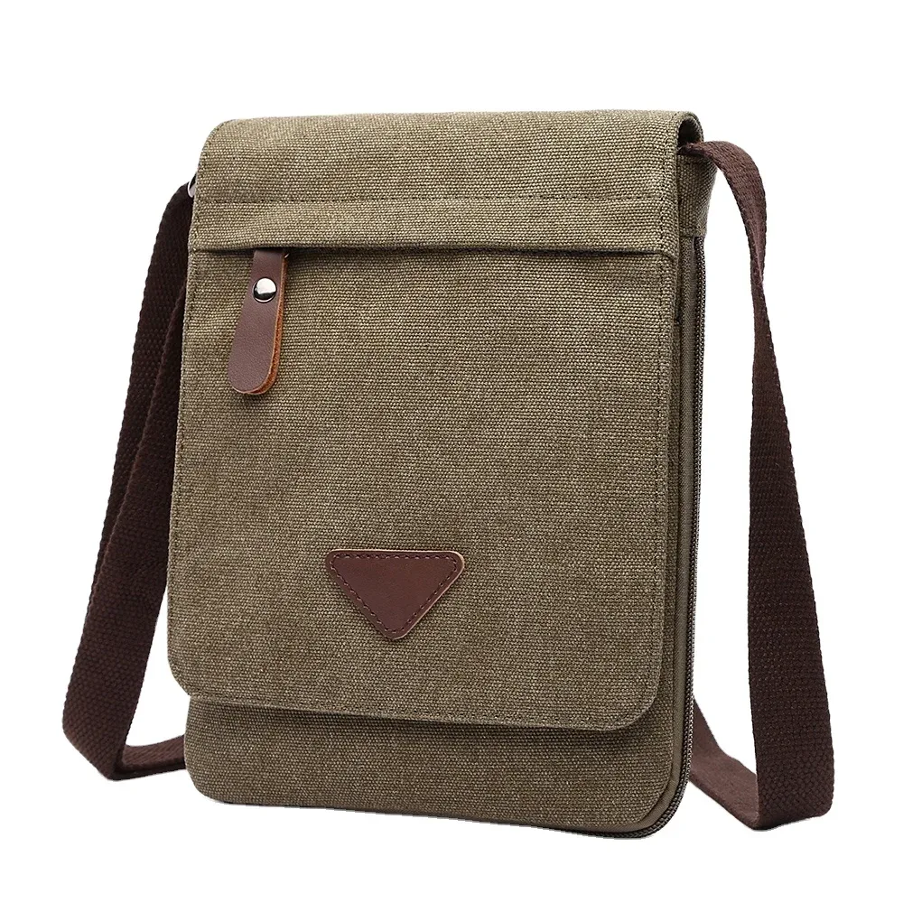 mini sacs à bandoulière en toile pour hommes, sacoches de couleurs unies, tissu solide, style vintage, nouveau design 2021