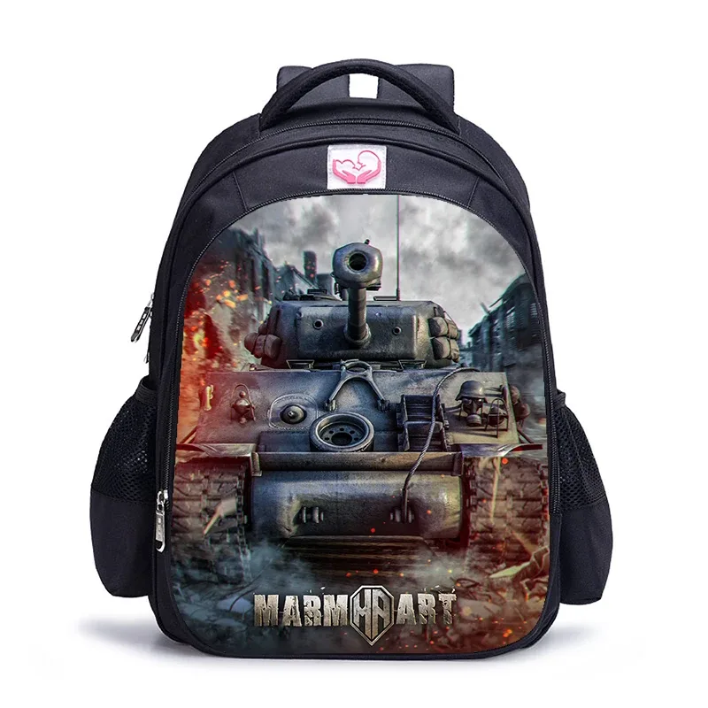 sac à dos de jeu du monde des chars pour enfant et adolescent, 16 pouces, pour livre, garçons et garçons