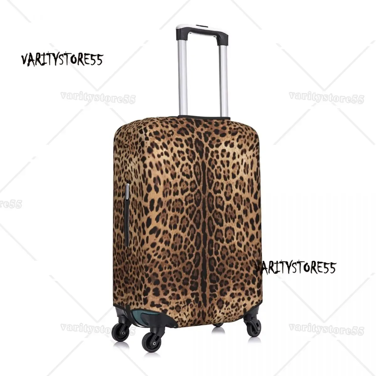 Housse de bagage de voyage personnalisée imprimé léopard, housse de protection élastique en peau d'animal pour valise, adaptée à 18 à 32 pouces