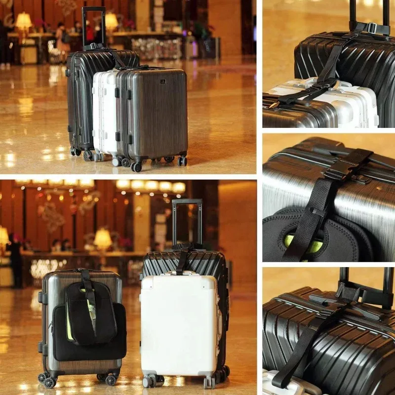 ceinture bagage tissu épais boucle plastique noire adaptation taille valise voyage support poids bagages