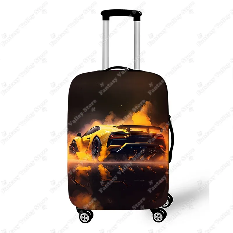 housse de protection pour bagages de voiture de course de moto, pour voyage, moto, voiture de sport, valise graphique, housse de protection élastique pour boîtier de chariot