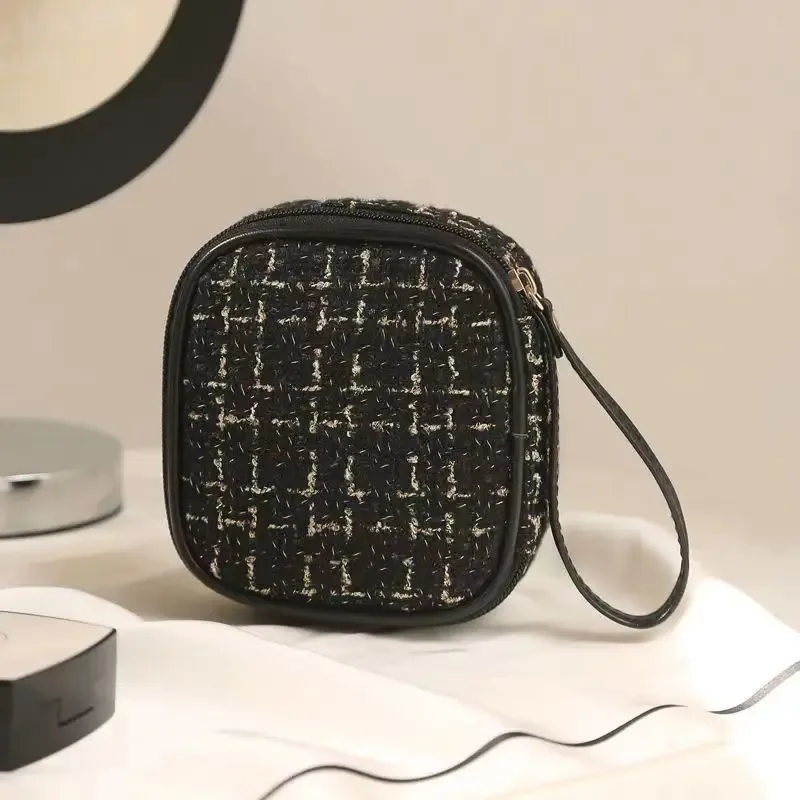 mini sac de rangement de maquillage pour dames, portable, rouge à lèvres, clé, pièce de monnaie, ligne de données, évaluateurs, serviettes hygiéniques pour filles, fourre-tout simple