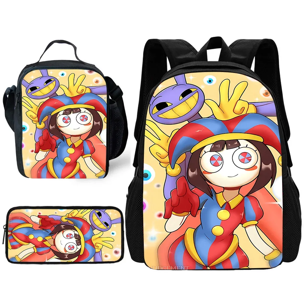 sac à dos d'école pour enfants cartoon a-amazings digitals circus avec sacs à déjeuner, sacs à crayons, sacs d'école pour garçons et filles, meilleur cadeau