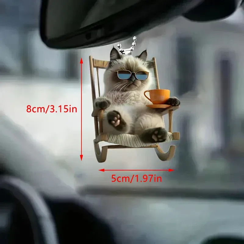 nouveau porte-clés pendentif sac à dos en acrylique motif chat mignon, breloque créative pour voiture, accessoires de sac, cadeau