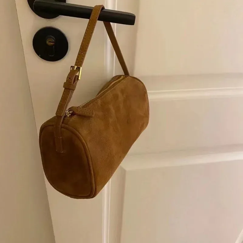sac à main de luxe années 90 en cuir de vachette souple et daim véritable, mini sac bandoulière vintage pour femme