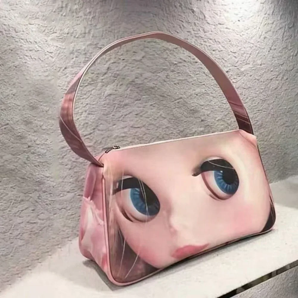 sac nuage imprimé poupée y2k pour femme en cuir pu, sac à bandoulière sous le bras grande capacité, forme boulette, sac fourre-tout décontracté