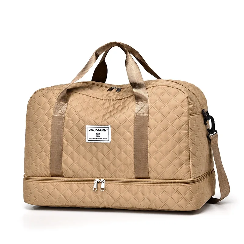 sac de voyage léger en latex rhombique, sac de rangement portable de grande capacité pour le sport et le fitness, sac de week-end de nuit