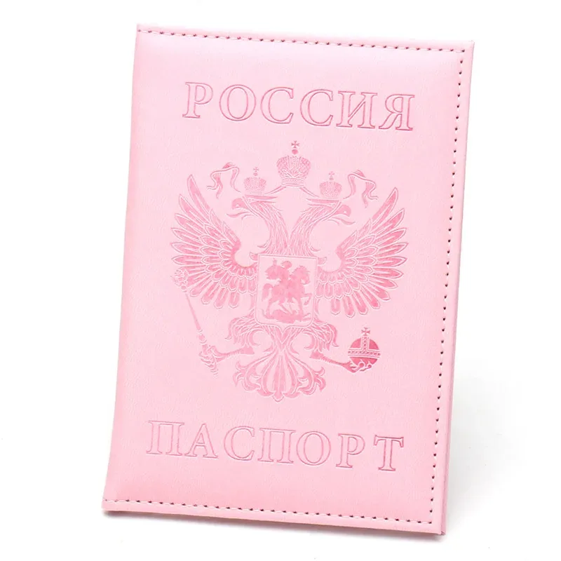 porte-passeport russe, couverture en cuir, portefeuille, porte-carte d'identité de voyage