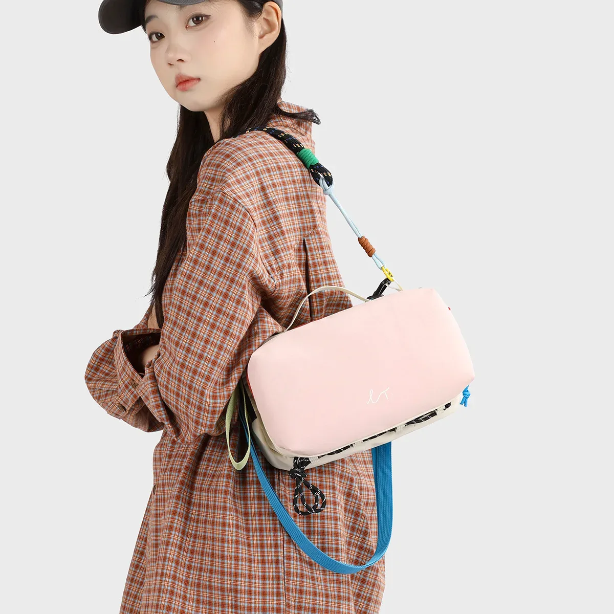 sac à bandoulière multifonctionnel sport décontracté, couleur contrastée, pour téléphone et bouteille d'eau, sac à main de voyage extérieur pour femme