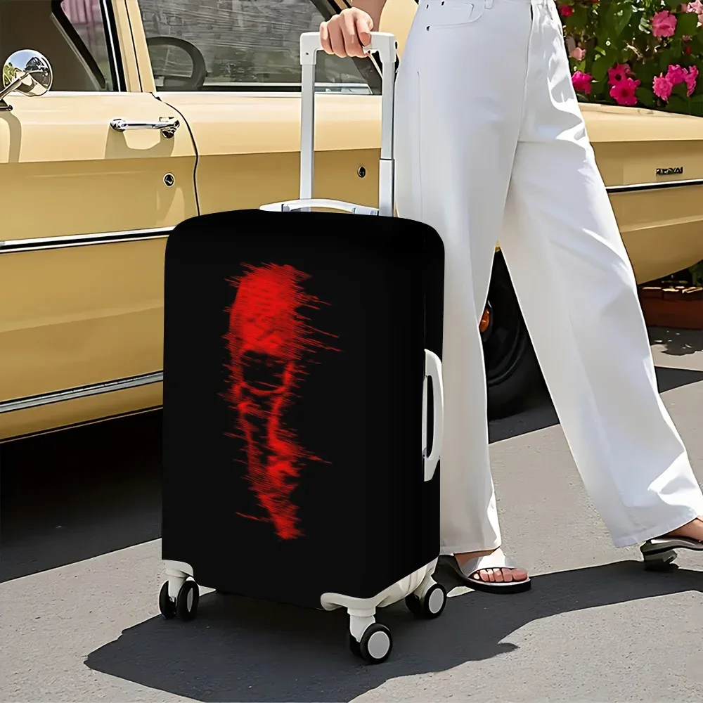 1 housse de valise à motif de crâne rouge. convient aux valises de 18 à 32 pouces ; protège efficacement vos bagages.