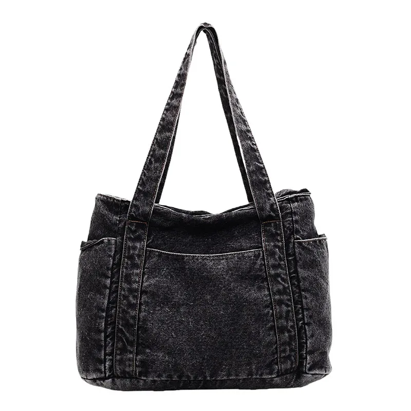 sac à bandoulière en denim pour femmes, sac de styliste pour mère, grande capacité, fourre-tout de luxe, sac à main en jean décontracté, sac à main multi-poches