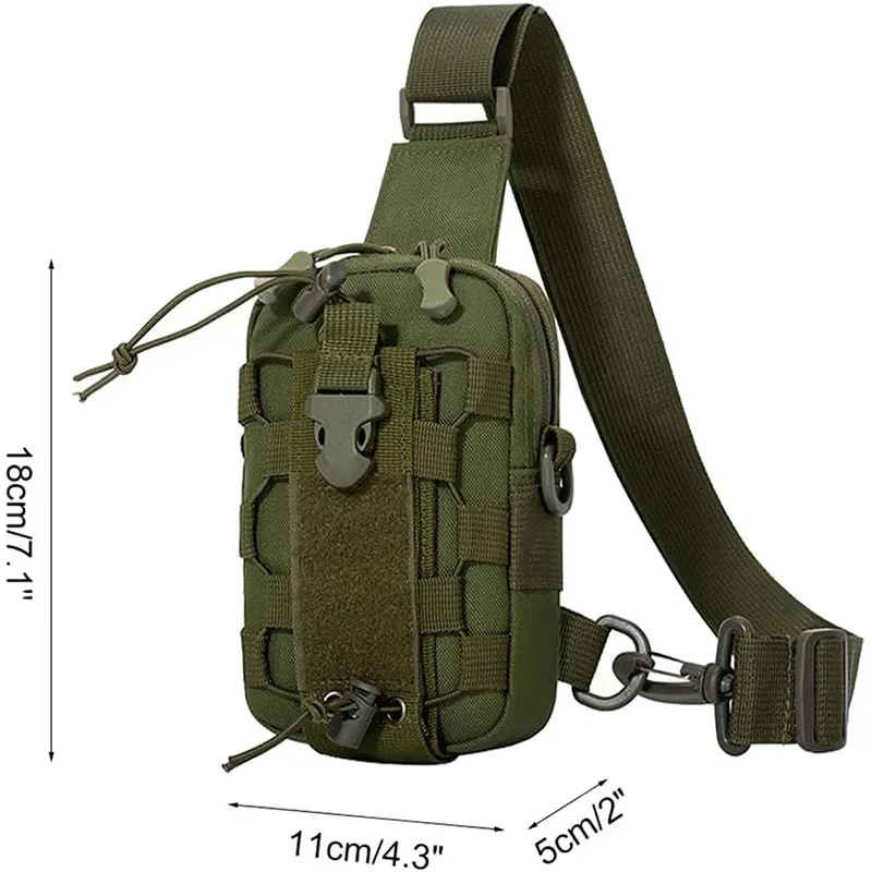 sac de poitrine multifonctionnel tactique pour homme, sac banane pour bouteille d'eau, pochette de rangement pour téléphone, idéal pour le camping et le cyclisme