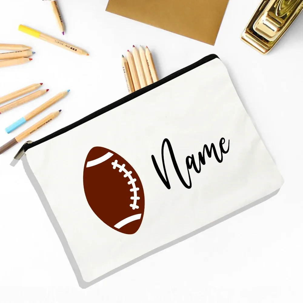 sac à crayons de football personnalisé, trousse à crayons avec nom personnalisé, fournitures de papeterie scolaire, sacs de rangement, cadeau de noël et d'anniversaire pour enfant