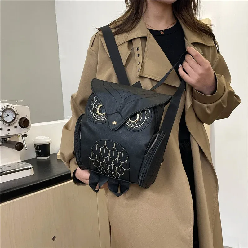 sac à dos hibou tendance pour femme, sac de voyage décontracté, sac à bandoulière, mochila bolsa