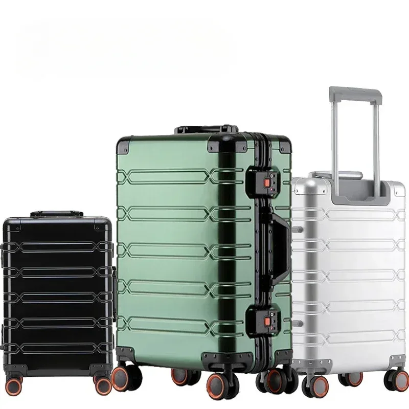 valise à roulettes de grande capacité, sac de voyage en alliage d'aluminium et de magnésium, bagages roulants d'affaires
