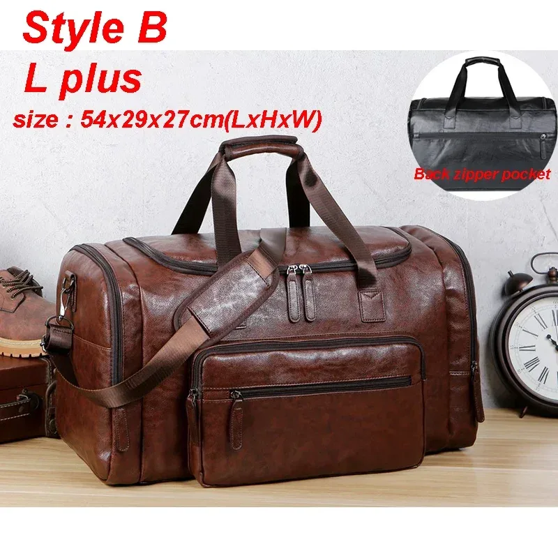 sac de sport en cuir pu pour hommes sacs de sport polochon voyage bagages fourre-tout sacs à main pour homme fitness hommes voyage sac à bandoulière sac de voyage