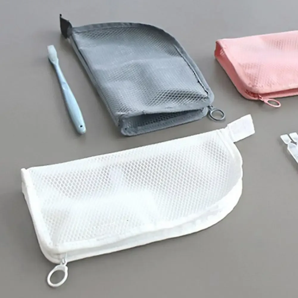 sac cosmétique en maille transparent, organiseur de maquillage, sac à main portable, grande capacité, sac de rangement de voyage, trousse de maquillage verticale pour articles de toilette