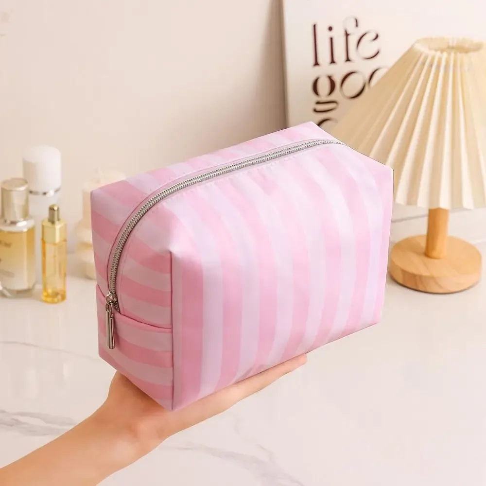grande trousse de maquillage portable en tissu oxford style minimaliste – sac de rangement cosmétique de voyage design pratique