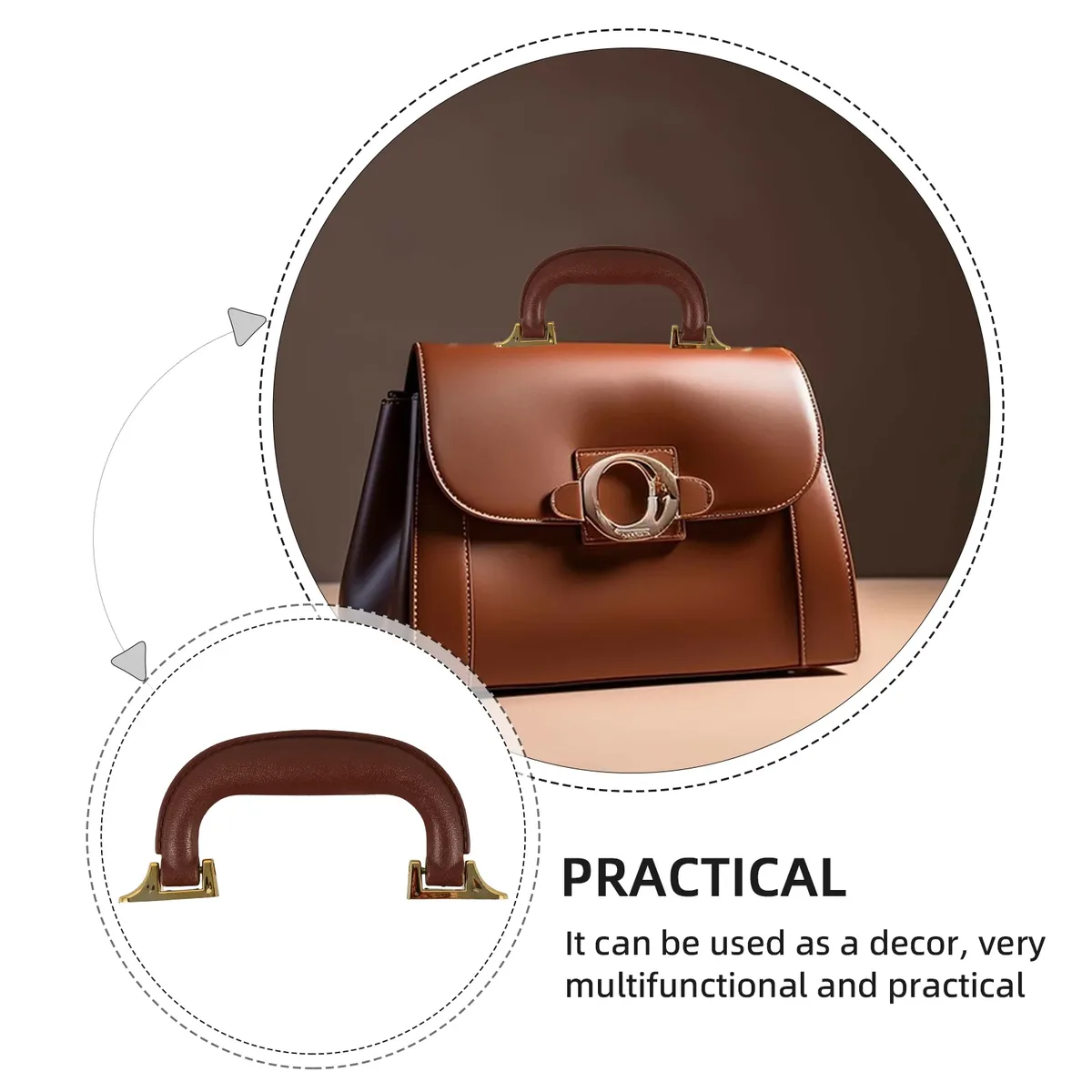 poignée sac nylon marron remplacement valise poignée sangles bricolage sac main poignées bagage travail cuir finishing doré