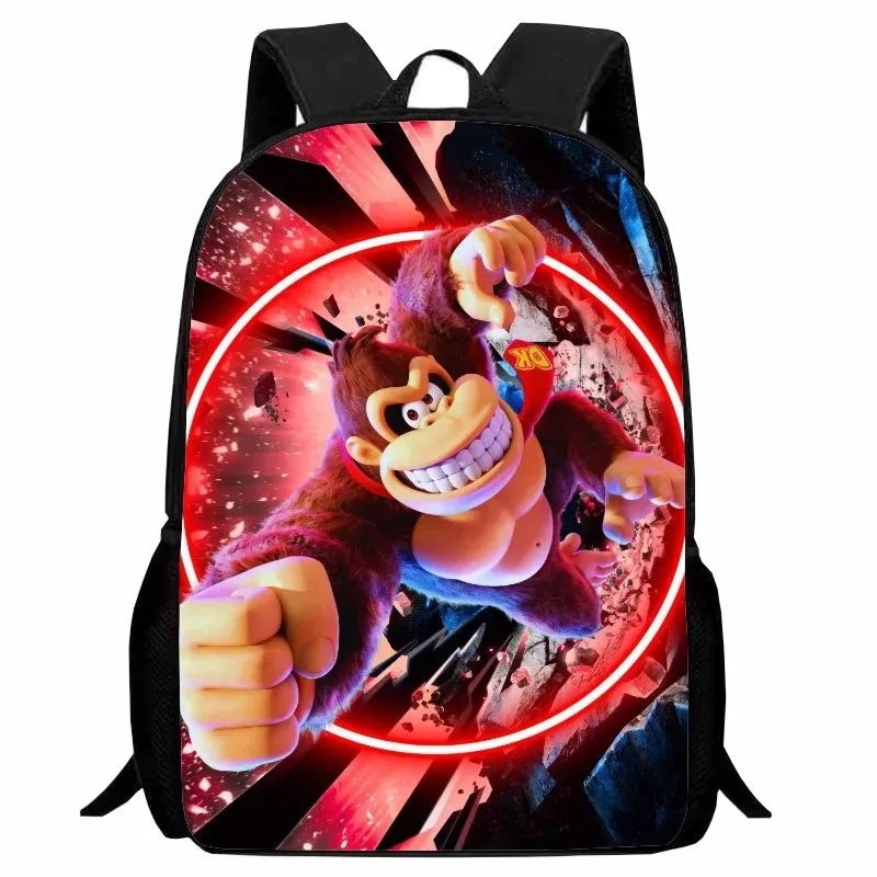 sac dos nylon donkey kong animé joyeux course combat famille grande capacité voyager école