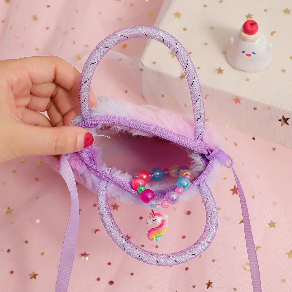mini sacs à main licorne de dessin animé pour petites filles, petit sac de rangement pour enfants, portefeuille, cadeaux de fête d'anniversaire