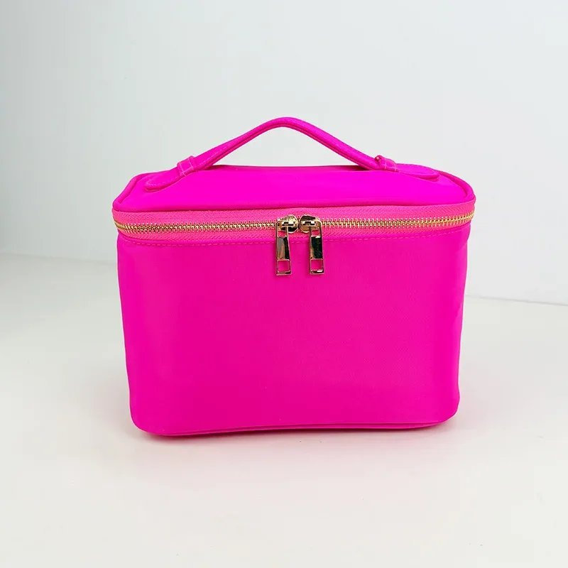 nouvelle trousse de maquillage portable en nylon imperméable 2025, sac de toilette de voyage, trousse de maquillage grande capacité, mini valise de voyage portable di