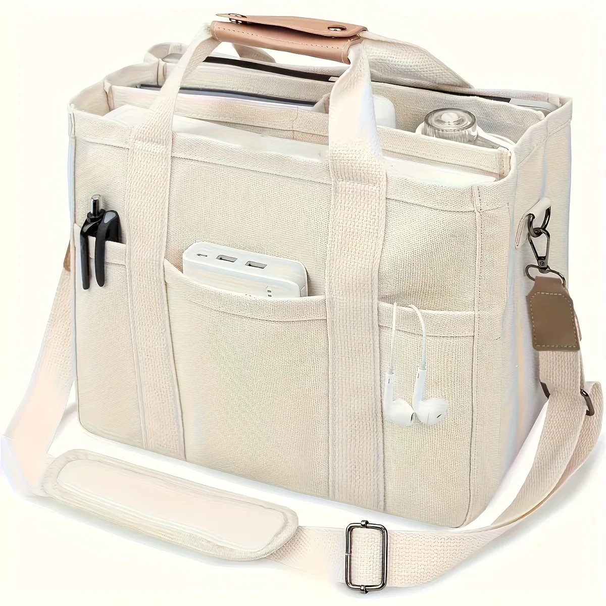 sac à bandoulière blanc à la mode pour femmes, sac à main de grande capacité, sacs de rangement multifonctionnels à plusieurs compartiments