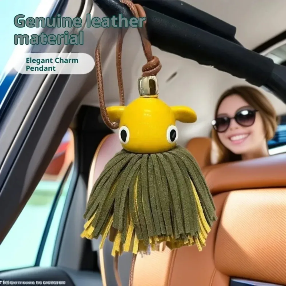 breloque de sac de luxe en cuir véritable avec franges et pompon pieuvre, pendentif en daim unique pour sac fourre-tout de créateur, porte-clés, cadeau pour femme, décoration de sac à main